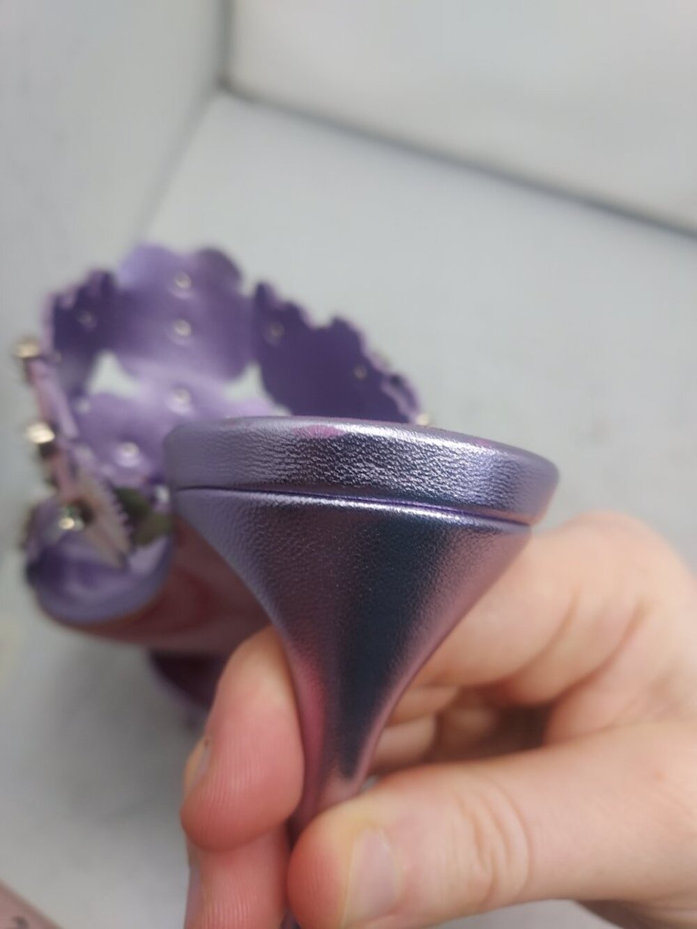 Christian Louboutin Purple Flora Jewel Heel Sandal - Picture 10 of 13